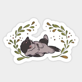 Cute Black and Grey Cat Sticker